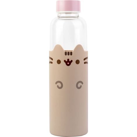 Grupo Erik: Bottiglia Pusheen Termica Bottiglia Vetro Ermetica 500 ml, con rivestimento in neoprene, tappo chiusura ermetica e BPA free, bottiglia vetro acqua design, pusheen gadget (1/5)