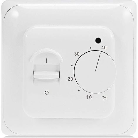 Manuel Thermostat d'ambiance Chauffage au Sol Electrique avec sonde AC 220V 16A, Régulateur de Thermostat Plancher Chauffant Mécanique (1/4)