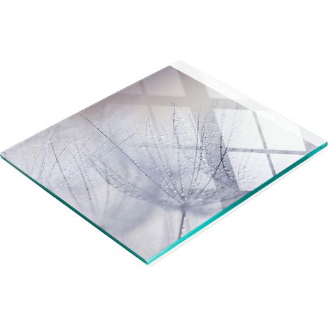 Dekoratives Schneide- und Servierbrett aus Glas mit Löwenzahnsamen, 60 x 52 cm (1/5)