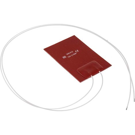 Tapis chauffant en silicone Rectangle RS PRO, 12 V c.c., 3,75 W, 50 x 75mm ( Prix pour 1 )