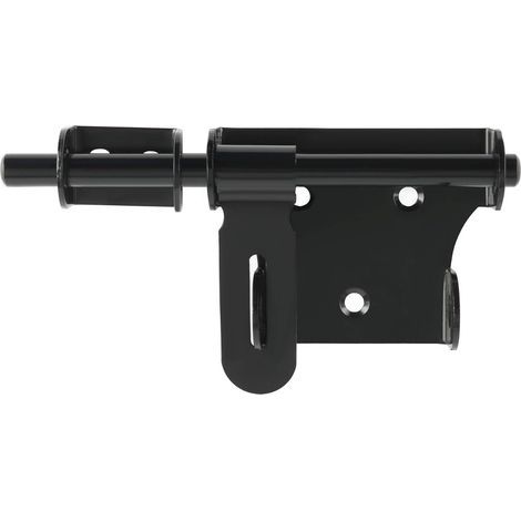 Cerradura de alta resistencia para puertas correderas - Exterior/Interior, pestillo de acero inoxidable para ventanas, armarios y jardines, acabado negro mate, barra de 150 mm, EMS350U-B (1/5)