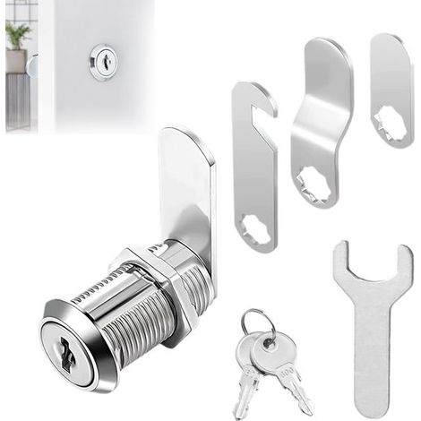 Serratura per cassetta postale in acciaio inox cromato da 16 mm (1/5)