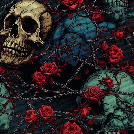Tela decorativa para exteriores Oxford - Motivo de calavera I DX4636 (1/5)