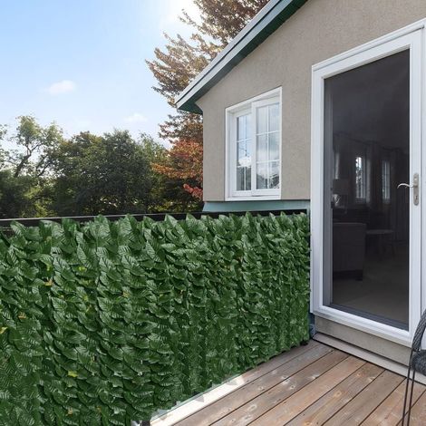 Panneau de clôture en lierre artificiel, 300x50cm, panneau de clôture pour patio, balcon, jardin, arrière-cour, décoration d'intérieur et d'extérieur. (1/5)