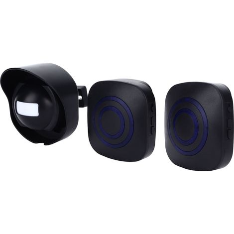 IP66 Wasserdichtes Funk-Türklingel-Set für Eingangsbereich, Einfahrt und Außenbereich – 2 Empfänger + 1 Bewegungsmelder 110–240 V (batterieloser Melder) – EU-Version (1/5)