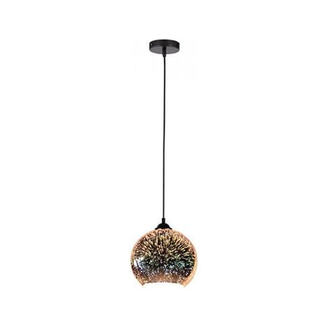 Lámpara colgante LED V-TAC con portalámparas E27, campana de cristal con espejo 3D, 25 cm (1/5)