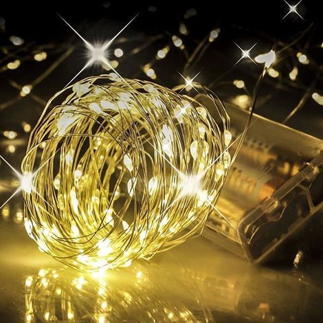 100 LED-Lichterkette, batteriebetrieben, 10 m, warmweiß, wasserdicht (IP68), flexibel, für die Innen- und Außendekoration (1/5)