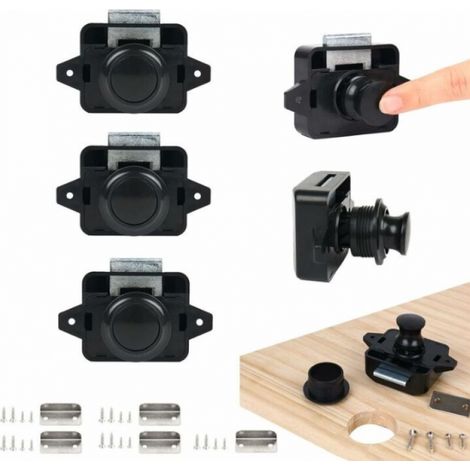 5PSC Push Button Lock Latch, Keyless Door Locks for RV, Yacht, Boat, Cabinet Door Handle Latch (1/5)