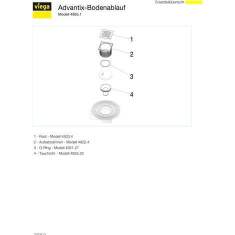 Viega Siphon de sol Advantix 557171 DN 100, plastique gris, siphon horizontal (1/5)