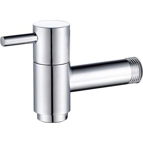 Rubinetto a parete per acqua fredda, ideale per bagno, giardino, scopa a vapore, piscina o lavatrice – finitura cromata