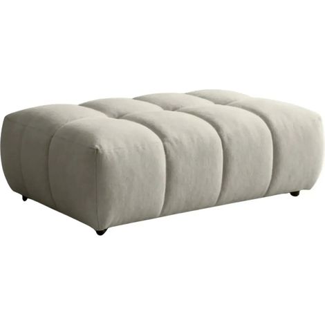 ALEXIA - Pouf en tissu bouclette Beige 120x60x40 (1/5)