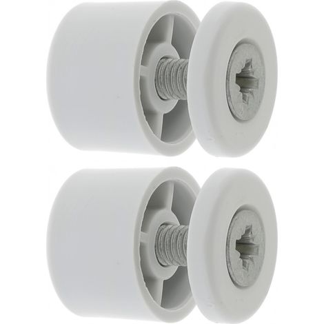 Cyclingcolors – Butée d'arrêt de lame finale de volet roulant ronde 15mm Ø22mm en PVC – Avec rondelle et vis – Pour fixation en menuiserie – Gris clair (1/3)