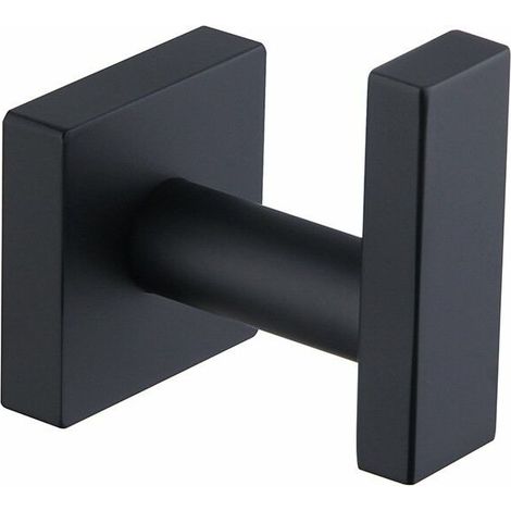 Einzelhaken aus Edelstahl 304, einfacher Kleiderschrank, Badezimmer, Toilette, Einzelhaken, Hotel-Kleiderhaken (mattschwarz 44 61 59 mm) (1/5)