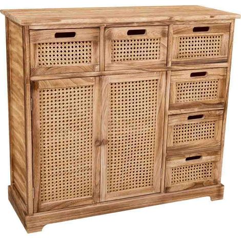Aparador de madera y rejilla marrón 86x33x78.5 (1/5)