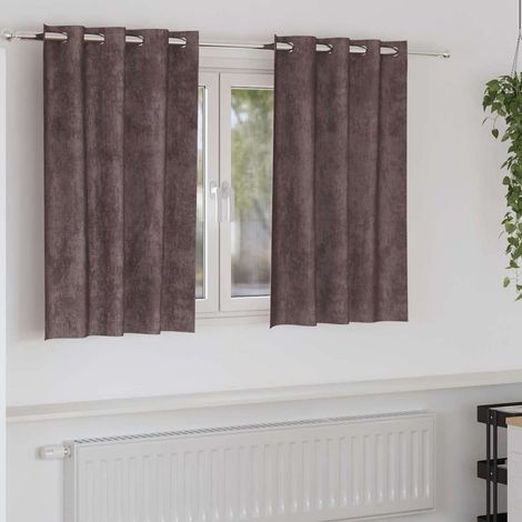 Samtvorhänge mit Vorhängen 2 pcs Braun 140 x 140 cm Samt