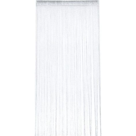 Rideau moustiquaire - Rideau de porte - Moustiquaire Glitter - Rideau de porte anti-mouches - 100 x 200 cm - Avec fil argenté - Polyester - blanc - Rideau décoratif - Moustiquaire (1/4)
