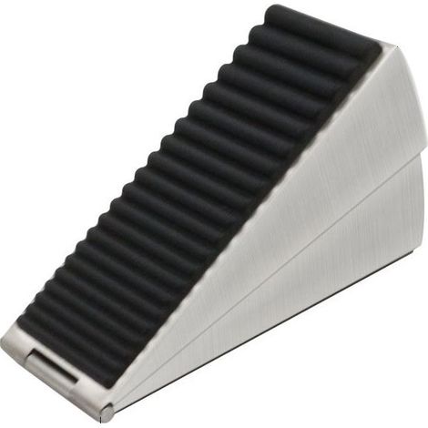 Cale-porte robuste en acier inoxydable – avec ressort en caoutchouc réglable en hauteur – Pour toute porte robuste (brossé) (1/5)