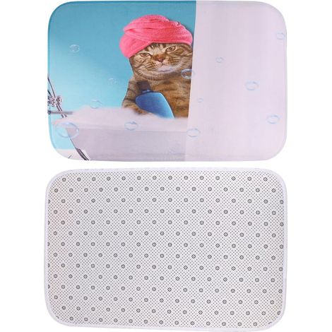 Tapis de Sol Antidérapant à Motif Chat Entrée de Maison Design Tapis Solide (1/5)