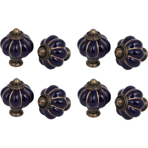Home Office Möbel Keramik Kürbis Form Pull Griff Knopf Bleu marine 8pcs (d0438b138cf1928867c3046a071 (1/3)