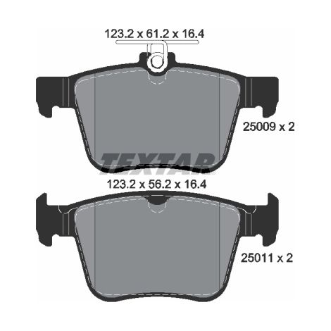 Kit de plaquettes de frein, frein à disque Textar 2500901 AUDI 3Q0698451