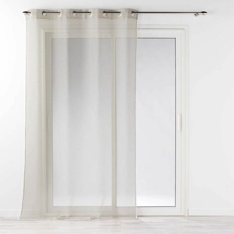 Rideau Voilage à Œillets "Fantaisie Louise" 140x240cm Beige (1/5)