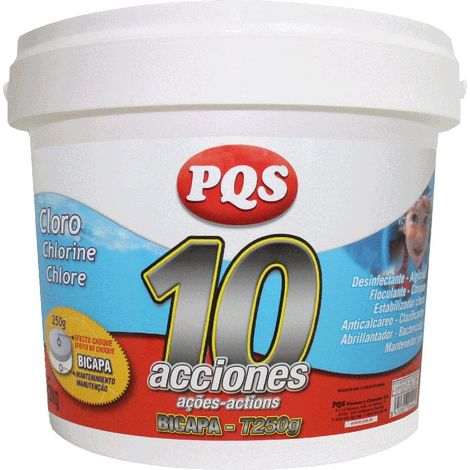 Comprimés Chlore 10 Actions Pqs Traitement Complet Et Longue Durée Pour Piscine - Pqs