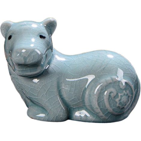Collection de figurines miniatures en céramique représentant des animaux de compagnie, idéales pour la cérémonie du thé. Décoration pour voiture, bibliothèque ou salon.-Tiger (1/5)