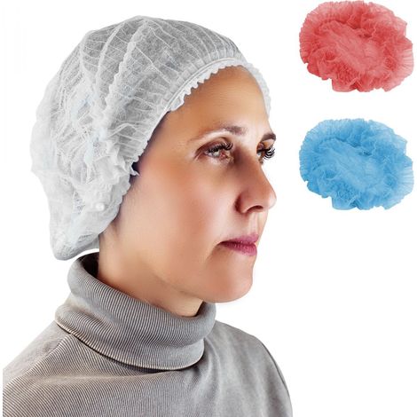 Lot de 100 charlottes jetables en polypropylène non-tissé – Taille unique – Usage unique – Protection contre la contamination – Vivezen