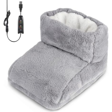 Chauffe-pieds électrique avec doublure lavable chauffage télécommandé réglages de chaleur 3 Gris (1/4)
