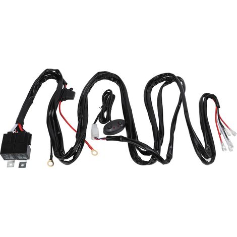 Kit câblage phare LED avec relais interrupteur, 200cm, feu de route/croisement, pour moto tout-terrain, pickup 4x4 (1/5)