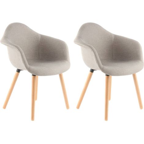 Lot de 2 Chaises Design "Winston" 80cm Beige (1/4)