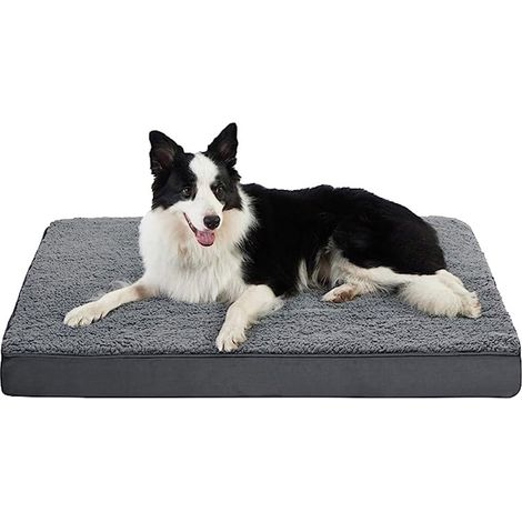 Mittelgroße Hundebox (76 x 51 x 7,5 cm) mit herausnehmbarem und waschbarem Schaumstoffkissen – Komfortable Indoor-Hundebox für Hunde und Katzen, vielseitiges Haustierzubehör für das ganze Jahr.