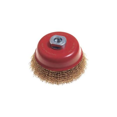 SPAZZOLA A TAZZA FILI ACCIAIO PER SMERIGLIATRICE EXTRA- - ø mm.100 foro filettato 14 MA - 2 blister EXCEL