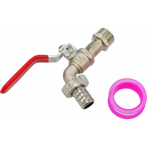 Awtools kran ogrodowy cynk niklowany 1/2" gwint zewnętrzny 3/4"