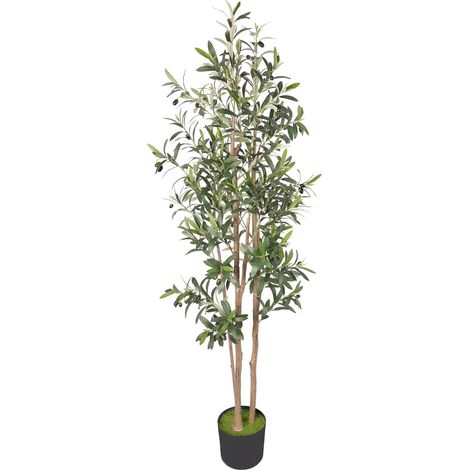 HOMCOM 175 cm Artificial Olive Tree, Tall Faux Plant with 787 Leaves (1/5)
