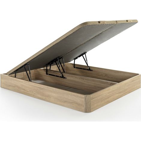 Set 180 x 200 cm rete letto contenitore naturale chiaro + materasso in schiuma HD 7 zone e strato in gel memory form sfoderabile sp.22cm - FAGANI di YSMÉE (1/2)
