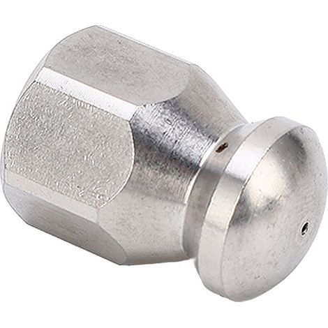 Hochdruck-Rohrreinigungslanze 5000 PSI, Edelstahl-Jetdüse, runde Spitze mit 1 vorderem und 3 hinteren Löchern, G1/4-Zoll-Anschluss, effektive Rohrreinigung. (1/5)