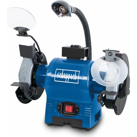 Scheppach Touret Mixte BG150 - 370W - Meules Ø150mm - Pare éclats ajustables - Porte outils réglables - Lampe orientable (1/4)