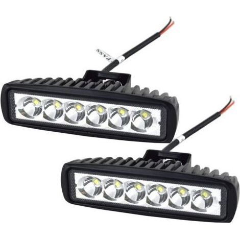 Phare de Travail LED Barre LED 12V 18W 15cm Projecteur LED Voiture Etanche IP67 Spot Feux Antibrouillard LED Feux de Travail pour 4x4 Moto Voiture Camion Tracteur SUV Bateau (1/5)