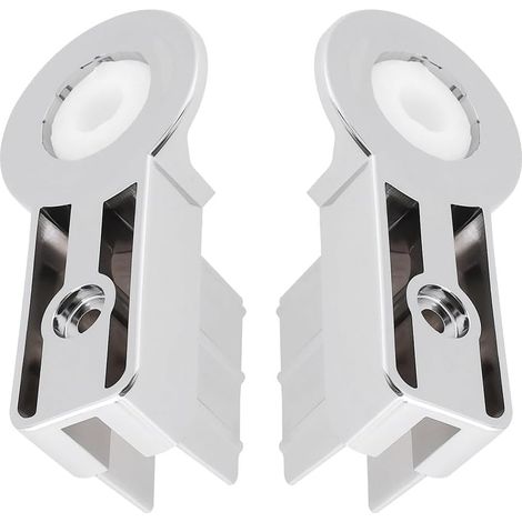 1 paire de charnières de paroi de douche en ABS chromé – G/D pour supports de salle de bain en verre de 6 mm avec système de serrage (1/5)