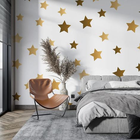 Papier peint enfant pluie d etoiles dorees - 150 x 250 cm (1/2)
