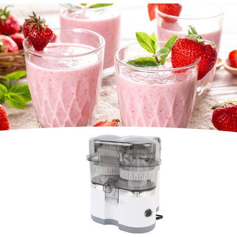 Spremiagrumi elettrico portatile a 2 teste, in ABS/SUS, 100W, 15000 giri/min, per arance, limoni, kiwi, uva, mele e frutta bianca. (1/4)