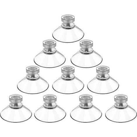 Lot de 10 ventouses filetées, ventouses en PVC transparent, ventouses de suspension, ventouses isolantes pour rideaux, adaptées aux voitures, camionnettes et au camping - 40 mm (1/4)