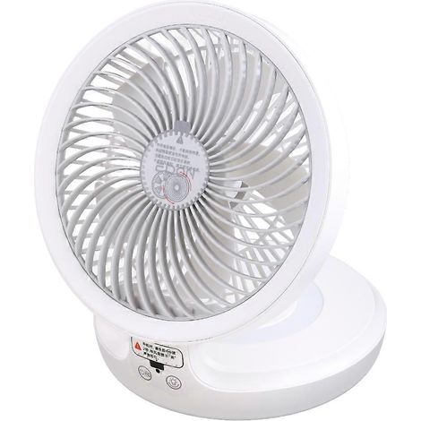 Ventilateur de bureau pliable à 4 vitesses, rechargeable par USB, avec lampe LED et oscillation à 120 degrés (1/4)