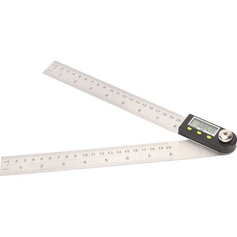 Digitaler Winkelmesser 200 mm, 0 bis 360 Grad, Edelstahl, Arretierungsfunktion, Winkelmessgerät für Holzbearbeitung, Basteln und Heimwerken (1/5)