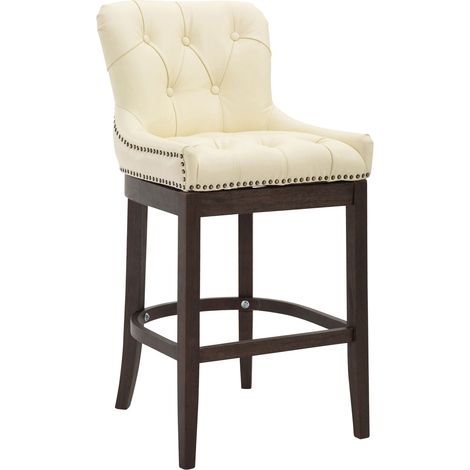 Sgabello Lakewood vera pelle antico-scuro crema (1/5)