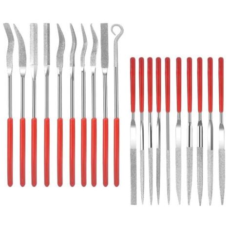 20Pcs Lime Aiguille Diamantée, Jeu de Lime Aiguille Metal,Jeu de Limes Précision,Limes de Précision pour Verre,Pierre,Bois,Solides et Durables (1/5)