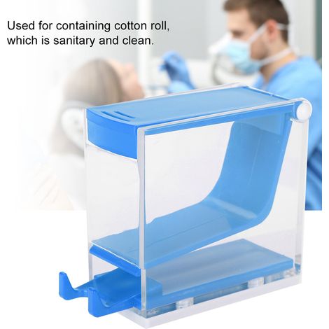 Distributeur mural de coton dentaire bleu, support pour cabinet dentaire (1/5)