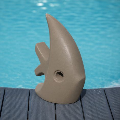 Escultura moderna jardí­n pez modelo pequeño gris 50 cm (1/5)