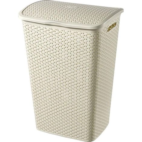 CURVER Cesta con tapa My Style 55L 425x325x585mm Blanco 216582